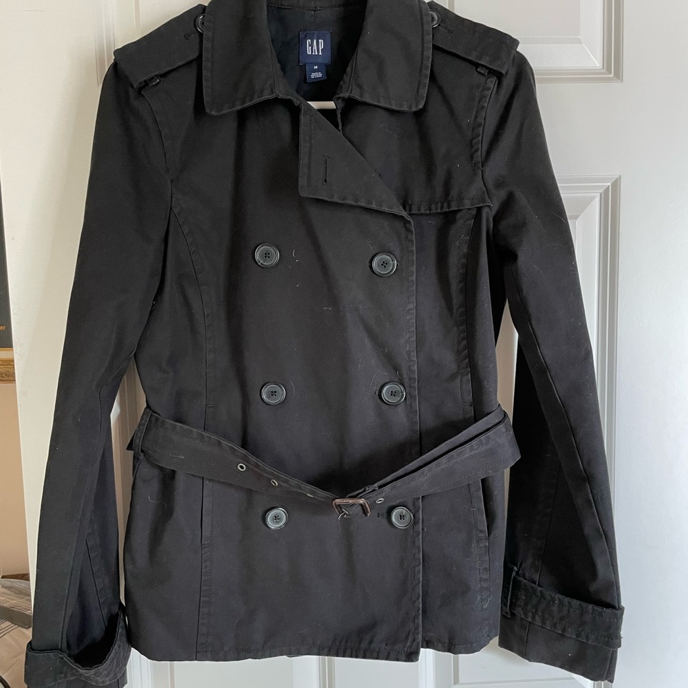 Black Gap mini trench coat size M